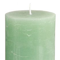 Artikel Durchgefärbte Stumpenkerzen Jadegrün 70x120mm – 4er Set für Dekoration und Tischgestaltung