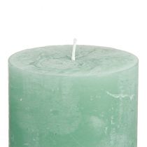 Artikel Durchgefärbte Stumpenkerzen Jadegrün 70×80 mm – 4er Set für Wohn- und Tischdekoration