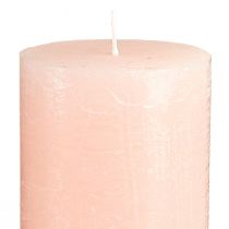 Artikel Stumpenkerzen aus Wachs 70x120 mm, Hellrosa, 4er-Set für Dekoration & Feierlichkeiten