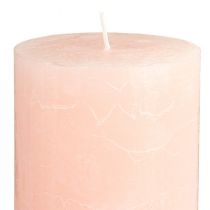 Artikel Hellrosa durchgefärbte Stumpenkerzen 85x120mm aus Wachs, 2er Set für Tisch- und Raumdekoration