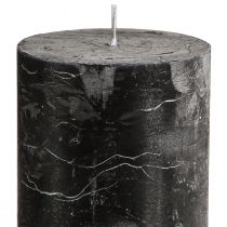 Artikel Schwarze durchgefärbte Stumpenkerzen 70×120 mm 4er Set – Rustikale Dekoration für Innenräume