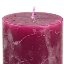 Artikel Stumpenkerzen Set aus durchgefärbtem Wachs, 70x100 mm, Rosa- und Beerentöne, 12 Stück für vielfältige Dekorationen