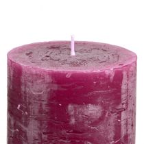Artikel Durchgefärbte Stumpenkerzen aus Wachs, 70×80mm, Berry Lila, 4er-Set, Tischdeko