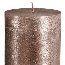 Artikel Durchgefärbte Stumpenkerzen Metallic Kupfer 85 x 200 mm 2er Set für Innenbereich