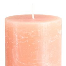 Artikel 2er Set durchgefärbte Stumpenkerzen 85x200mm Peach für Innenbereiche