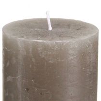 Artikel Durchgefärbte Stumpenkerzen aus Wachs Braun 60x100mm 4er-Set für Herbstdeko