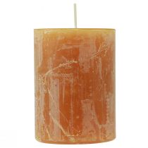 Artikel Stumpenkerzen Gelb Rustic 80x110mm 4er Set Safe Candle - Brenndauer 57h, RAL-Qualität