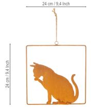 Artikel Edelrost Hängedeko Katze aus Metall, 24,5 cm, Rostoptik für Innen- und Aussenbereich