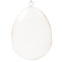 Artikel Ostereier aus Metall mit Frühlingsblumenmotiv, 8 cm, Weiss, Set mit 8 Stück für Osterdeko