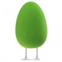 Artikel Deko-Osterei mit Kunststofffüssen, Grün, Samtoptik, Höhe 25 cm, Schaufensterdeko und Osterdekoration