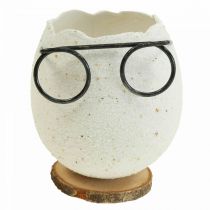 Ei mit Brille Dekovase Weiß Osterdeko Ø7,5cm H9cm 6St