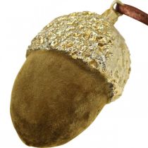 Artikel Eicheln aus Polyresin zum Hängen, 6.5cm x Ø4cm, Braun-Gold, Baumschmuck & Herbstdeko, 6 Stück