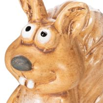 Artikel Eichhörnchen Figur sitzend aus Keramik 10 cm Braun für Herbstdekoration