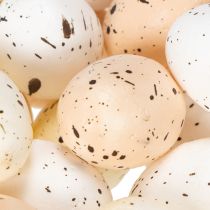 Artikel Dekorative Kunststoff-Ostereier gesprenkelt 3 cm Beige Weiss 24er Set für Frühlingsdekoration