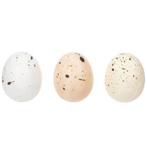 Artikel Dekorative Kunststoff-Ostereier gesprenkelt 3 cm Beige Weiss 24er Set für Frühlingsdekoration
