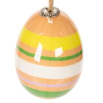 Artikel Kunststoff Ostereier Anhänger 6cm bunt mit Muster für Osterbaum und Dekoration, 12er Set