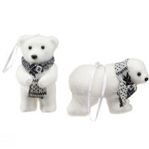 Artikel Eisbären Hängedekoration Figuren 11×7cm 4er-Set Weiss/Schwarz