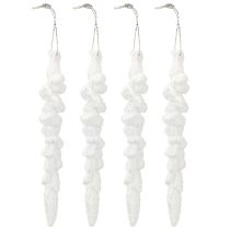 Artikel Eiszapfen Dekoration beschneit 14 cm, Kunststoff, 4 Stk