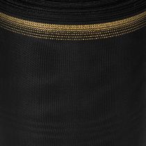 Artikel Schwarzes Kranzband aus Taft 175mm breit mit goldener Perlkante für Trauerfloristik