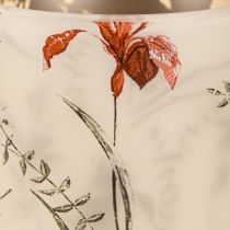 Artikel Windlicht aus Glas mit floralem Motiv Beige 12,5 cm 2er-Set