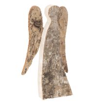 Artikel Engelfigur aus Holz mit Birkenrinde 30 cm Natur für Innenbereich
