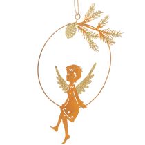 Artikel Engel Metall Deko-Ring Rostoptik Ø16,5 x 23,5cm 3 Stk Weihnachtsdekoration