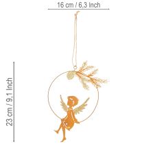 Artikel Engel Metall Deko-Ring Rostoptik Ø16,5 x 23,5cm 3 Stk Weihnachtsdekoration