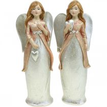 Artikel Engel Figur Schutzengel Weihnachtsengel mit Herz H19cm 2St