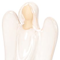 Artikel Engelfigur aus Keramik mit Herz, cremeweiss, 23 cm