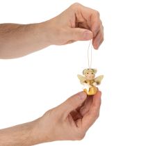 Artikel Deko-Anhänger Engel aus Holz 5 cm bunt mit Stern 9 Stück
