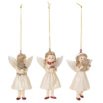 Artikel Deko Engel Baumschmuck Polyresin 10cm Beige Weiss Rot 3er-Set