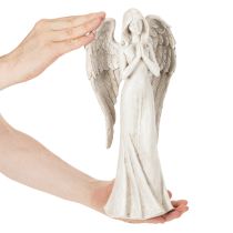Artikel Engel Figur stehend betend 36 cm weiss Kunststein