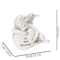 Artikel Engelfiguren aus Polyresin mit Herz und Inschrift 13 cm Grau 2er-Set für Zuhause und Dekoration