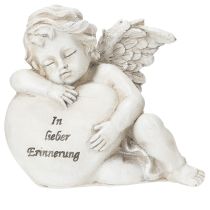 Artikel Engelfiguren aus Polyresin mit Herz und Inschrift 13 cm Grau 2er-Set für Zuhause und Dekoration