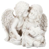 Artikel Engelskulptur Kinderengel Paar mit Herz 24 cm Grau Creme