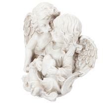 Artikel Engelskulptur Kinderengel Paar mit Herz 24 cm Grau Creme