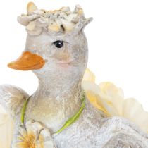 Artikel Dekorative Entenfiguren aus Kunstharz in Blumenkleidern, 11 cm, 2er-Set für Frühling und Sommer