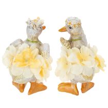 Artikel Deko Ente Figur im Blumenkleid Frühling Detailreiche Sommerdeko Accessoire 11cm 2St