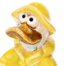 Artikel Keramik-Entenfiguren Gelber Regenmantel 11cm 4er-Set Gartendekoration