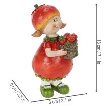 Artikel Erdbeermädchen Figur Dekoration aus Polyresin 18 cm für Wohnung und Balkon
