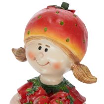 Artikel Erdbeermädchen Figur Dekoration aus Polyresin 18 cm für Wohnung und Balkon