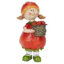 Artikel Erdbeermädchen Figur Dekoration aus Polyresin 18 cm für Wohnung und Balkon