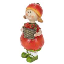 Artikel Erdbeermädchen Figur Dekoration aus Polyresin 18 cm für Wohnung und Balkon