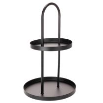 Artikel Metall Etagere rund 58 cm schwarz doppelt geschichtet für Dekoration im Innenbereich
