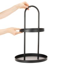 Artikel Metall Etagere rund 58 cm schwarz doppelt geschichtet für Dekoration im Innenbereich