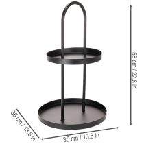 Artikel Metall Etagere rund 58 cm schwarz doppelt geschichtet für Dekoration im Innenbereich