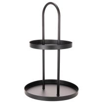 Artikel Metall Etagere rund 58 cm schwarz doppelt geschichtet für Dekoration im Innenbereich