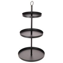 Artikel Etagere dreistöckig Metall Rund 61 cm Schwarz für Tischdekoration