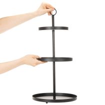 Artikel Etagere dreistöckig Metall Rund 61 cm Schwarz für Tischdekoration
