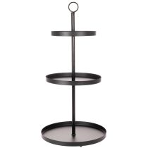 Artikel Etagere dreistöckig Metall Rund 61 cm Schwarz für Tischdekoration